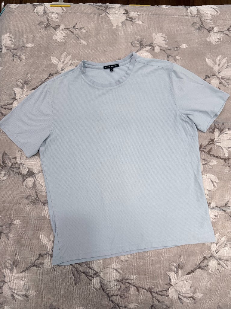 Robert Barakett Hickman T Shirt Xl Light Blue Grey Stretch Luxury Crew Neck — image 3 of 8